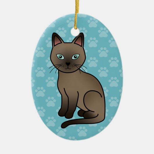 Brown Tonkinese Cat Keramik Ornament (Vorne)