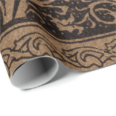 Brown Toolkit Leather Art Nouveau Floral Geschenkpapier (Rolleneckpunkt)
