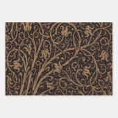 Brown Toolkit Leather Art Nouveau Floral Geschenkpapier Set (Vorderseite 3)