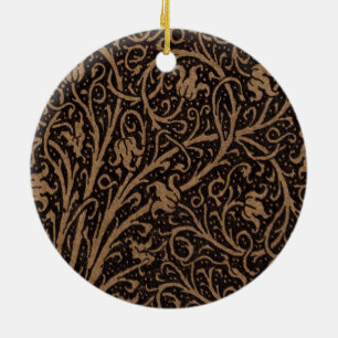 Brown Toolkit Leather Art Nouveau Floral Keramikornament