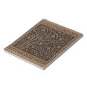 Brown Toolkit Leather Art Nouveau Floral Notizblock (Rotiert)