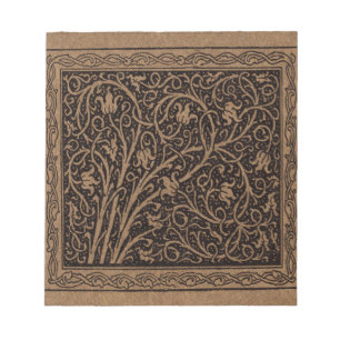 Brown Toolkit Leather Art Nouveau Floral Notizblock