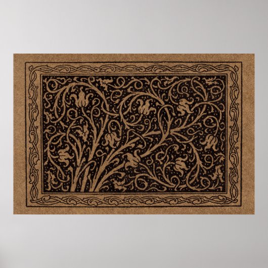 Brown Toolkit Leather Art Nouveau Floral Poster (Vorne)
