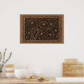 Brown Toolkit Leather Art Nouveau Floral Poster (Küche)