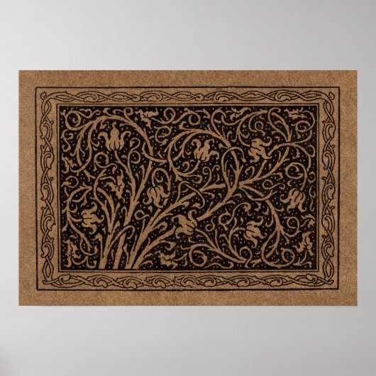 Brown Toolkit Leather Art Nouveau Floral Poster (Vorne)