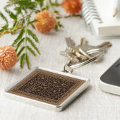 Brown Toolkit Leather Art Nouveau Floral Schlüsselanhänger (Seite)