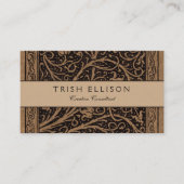 Brown Toolkit Leather Art Nouveau Floral Visitenkarte (Vorderseite)