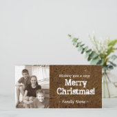 Brown Toolkit Leather Foto Weihnachtskarte Feiertagskarte (Stehend Vorderseite)