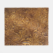 Brown Toolted Imitats Leather Fleecedecke (Vorderseite (Horizontal))