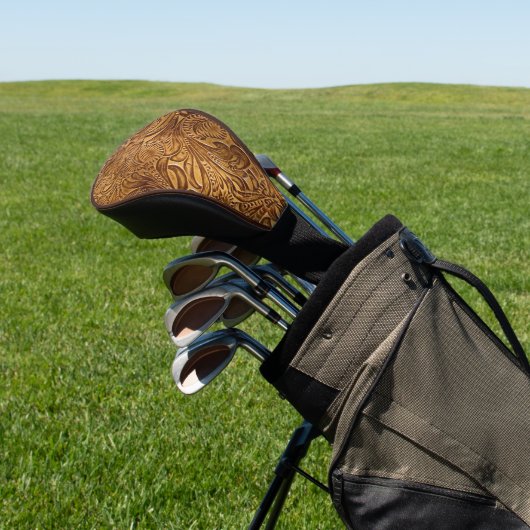 Brown Toolted Imitats Leather Golf Headcover (In SItu)
