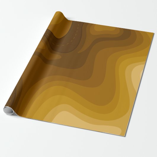 Brown Topographic Map Wrapping Geschenkpapier (Ungerollt)