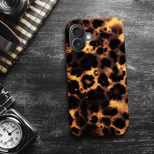 Brown Tortoiseshell Tortoise Snow Leopard Print Case-Mate iPhone Hülle
