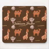 Brown Toy Cactus Camel Llama Animal Wildlife Name Mousepad (Vorne)