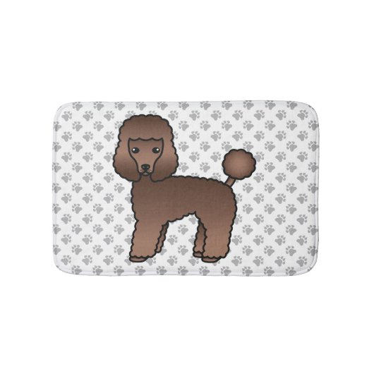 Brown Toy Poodle Niedlich Cartoon Dog Badematte (Vorderseite)