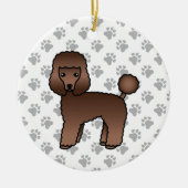 Brown Toy Poodle Niedlich Cartoon Dog Keramik Ornament (Vorne)