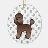 Brown Toy Poodle Niedlich Cartoon Dog Keramik Ornament (Links)