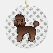 Brown Toy Poodle Niedlich Cartoon Dog Keramik Ornament (Hinten)