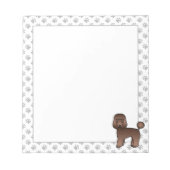 Brown Toy Poodle Niedlich Cartoon Dog Notizblock (Vorderseite)