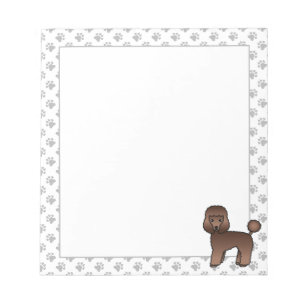 Brown Toy Poodle Niedlich Cartoon Dog Notizblock