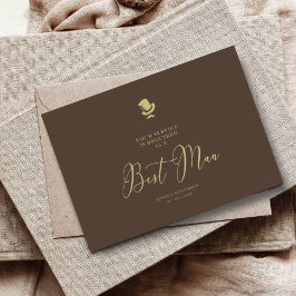 Brown Trauzeuge Chic Wedding Simple Vorschlag Card
