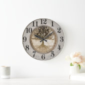 Brown Tree of Life Pattern Große Wanduhr (Zuhause)