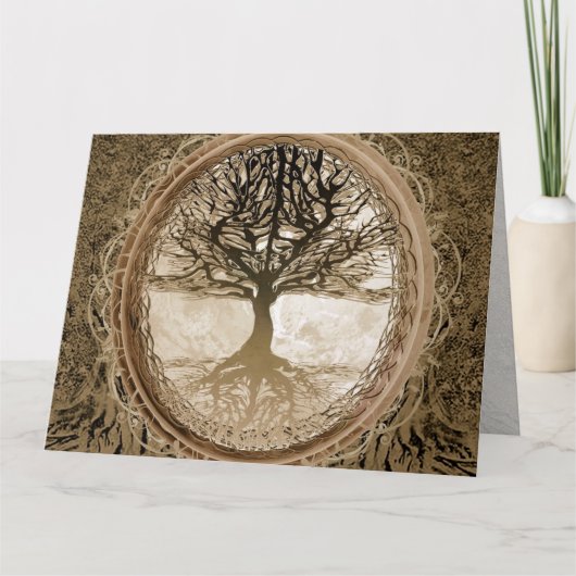 Brown Tree of Life Pattern Karte (Vorderseite)