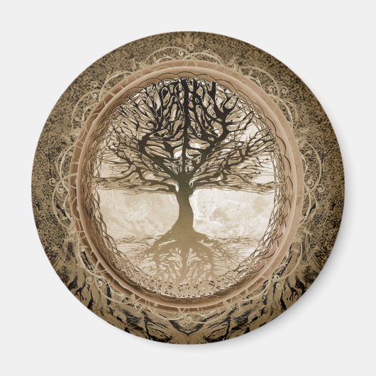 Brown Tree of Life Pattern Magnet (Vorne)
