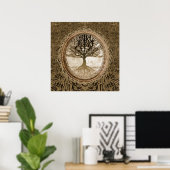 Brown Tree of Life Pattern Poster (Heimbüro)