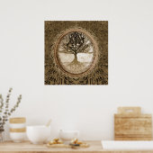 Brown Tree of Life Pattern Poster (Küche)