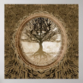 Brown Tree of Life Pattern Poster (Vorne)