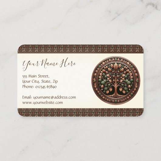 Brown Tree of Life Visitenkarte (Rückseite)