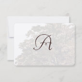 Brown Tree Wedding Monogram Response Card Einladung (Rückseite)