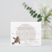 Brown Tree Wedding Monogram Response Card Einladung (Stehend Vorderseite)