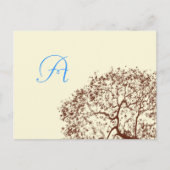 Brown Tree Wedding Monogram Response Card Einladungspostkarte (Vorderseite)
