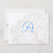 Brown Tree Wedding Monogram Response Card RSVP Karte (Rückseite)