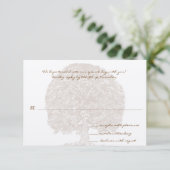 Brown Tree Wedding Monogram Response Card RSVP Karte (Stehend Vorderseite)