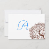 Brown Tree Wedding Monogram Response Card RSVP Karte (Rückseite)