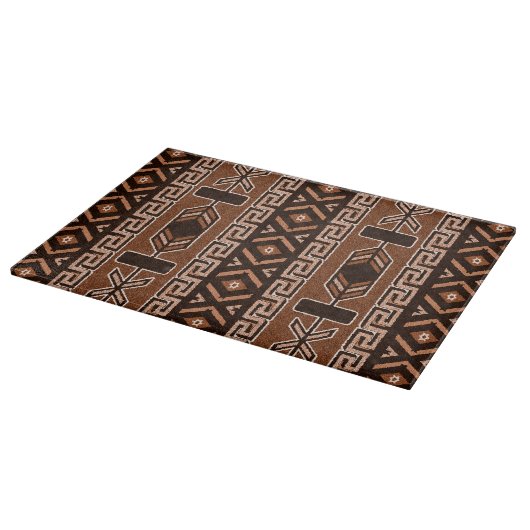 Brown Tribal Aztec Muster Schneidebrett (Ecke)
