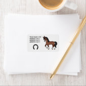 Brown Trotting Cartoon Horse Adressaufkleber (Insitu)