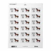 Brown Trotting Cartoon Horse Adressaufkleber (Vorne)