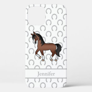 Brown Trotting Horse Niedlicher Cartoon Illustrati Case-Mate iPhone Hülle