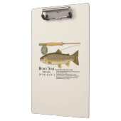 Brown Trout Fly Fishing Illustration Clipboard Klemmbrett (Links)