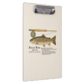 Brown Trout Fly Fishing Illustration Clipboard Klemmbrett (Rechts)