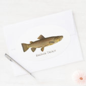 Brown Trout Logo Ovaler Aufkleber (Umschlag)