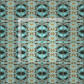 Brown Türkise Green Bali Batik Style Muster Stoff (Kachel)