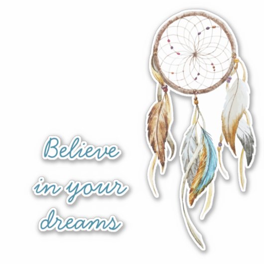 Brown Turquoise Dream Catcher Aufkleber (Vorderseite)