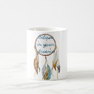 Brown Turquoise Dream Catcher Kaffeetasse