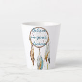 Brown Turquoise Dream Catcher Milchtasse (Vorderseite)