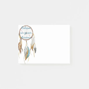 Brown Turquoise Dream Catcher Post-it Klebezettel