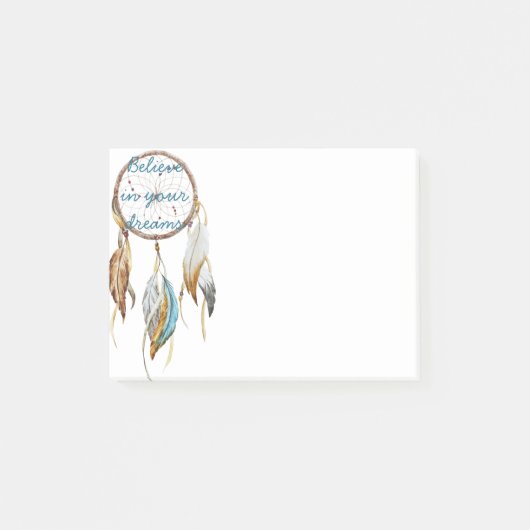 Brown Turquoise Dream Catcher Post-it Klebezettel (Vorderseite)